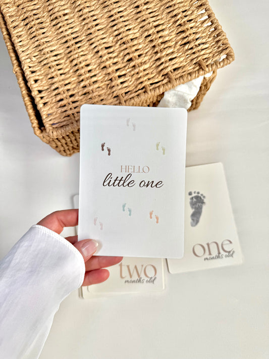 Meilensteinkarten für Babys – 1 bis 12 Monate inkl. Abdruck-Set